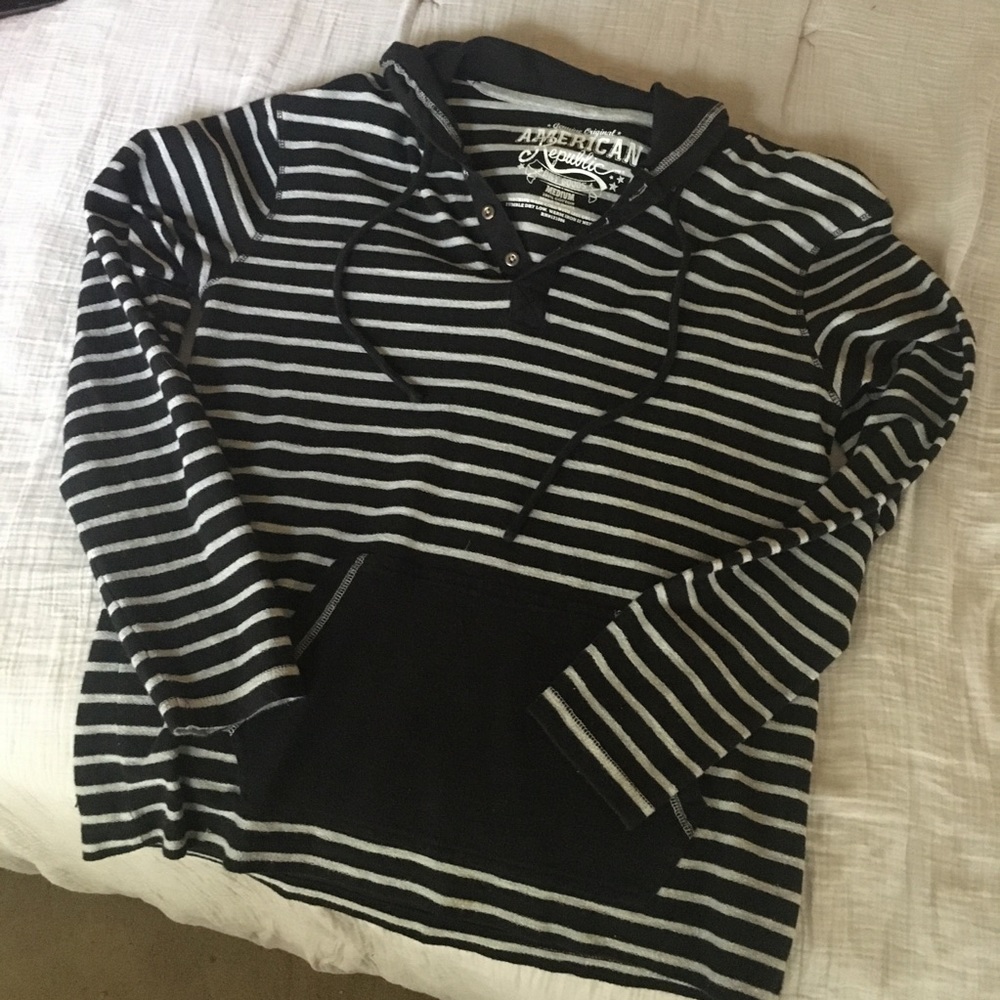 AMERICAN REPUBLIC Striped Long Sleeve Hoodie